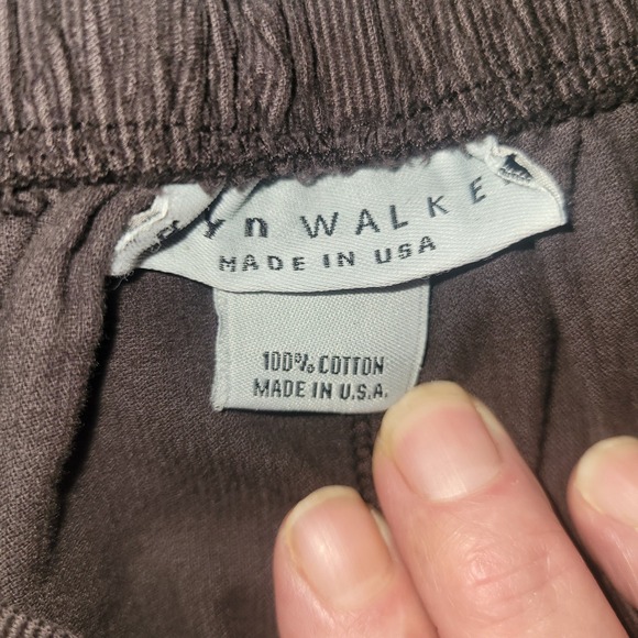 BRYN WALKER Brown Wide Leg Elastic Waist Pants 100% Cotton Made in USA Size XL - Picture 2 of 7